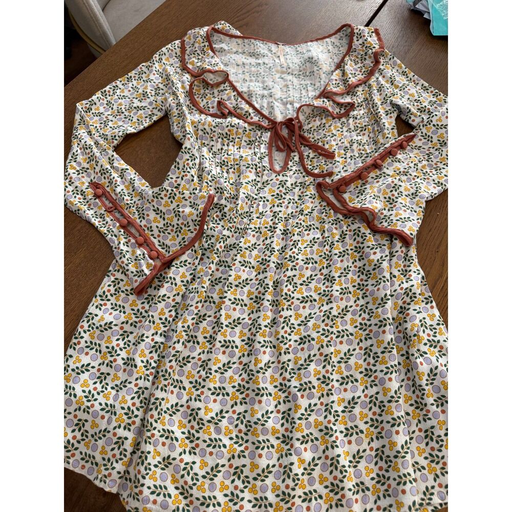 Free People Blossom Baby Ruffle Bell Sleeve Mini Dress Size XS